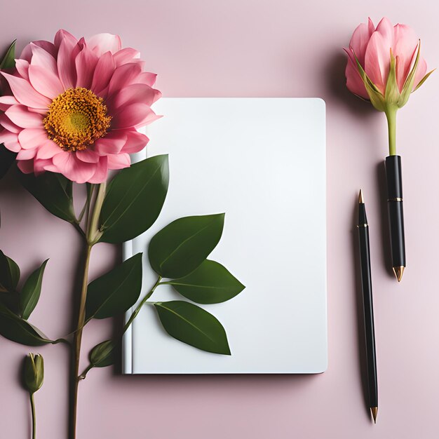 Notebook with flowers