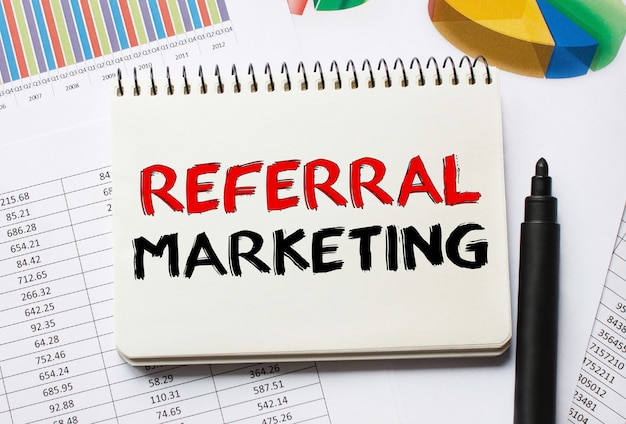 Notebook with Toolls and Notes about Referral Marketing