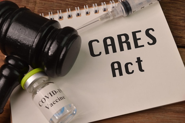 Notebook written with CARES ACT stands for The Coronavirus Aid Relief and Economic Security Act