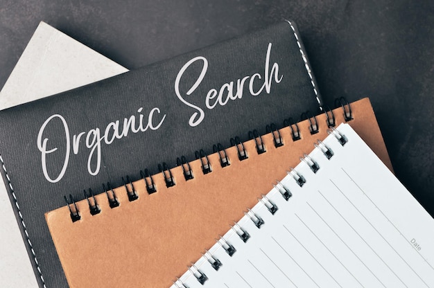 テキスト ORGANIC SEARCH で書かれたノート