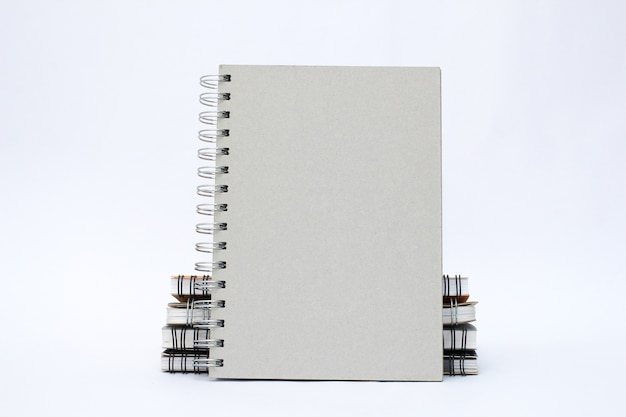 notebooks on white background