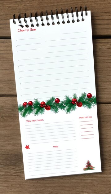 Notepad op kerstboom takken