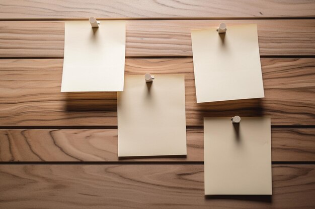 Notepapers sticked on white wooden board