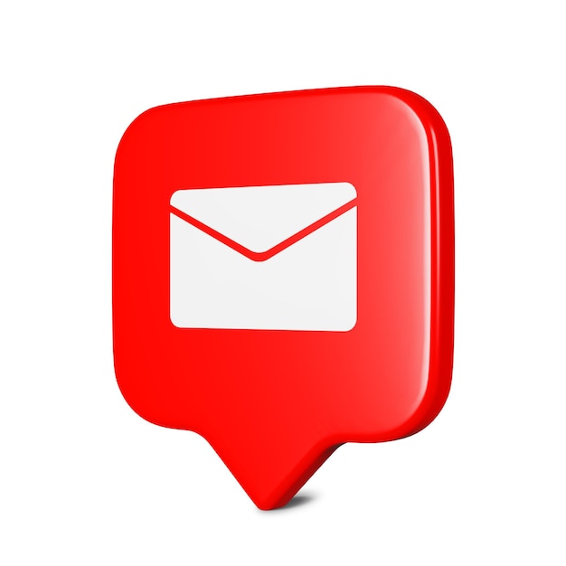 Photo notification icon mail symbol on white background with clipping path 3d rendering illustrationxa