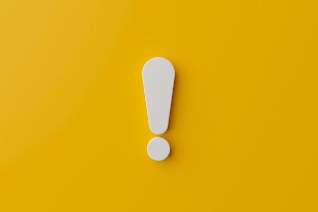 Notification icon symbol on yellow background 3d rendering illustration