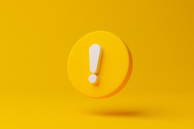 Photo notification icon symbol on yellow background 3d rendering illustration