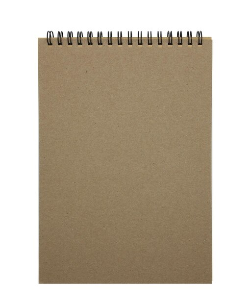 notitieboek met een gelopen ruggengraat geïsoleerd op een witte achtergrond