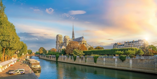 Notre Dame de Paris cathedral in Paris France