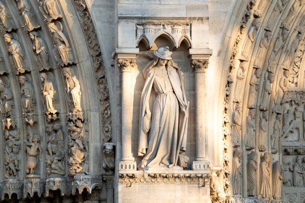 Notre dame Paris cathedral detail