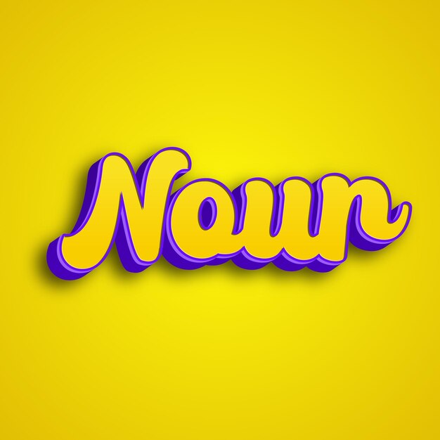 Nour typography 3d design yellow pink white background photo jpg