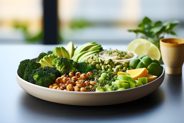 Nourishing Buddha Bowl on a White Tray