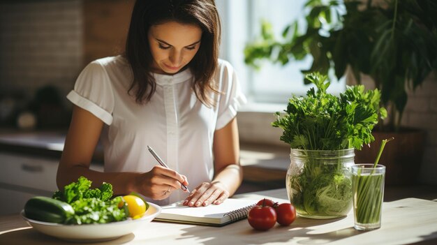 Foto verdi nutrienti bontà di cibo vegetale frutta e verdura in una vivace sinfonia culinaria una festa vegetale per la salute e la vitalità abbracciando l'abbondanza della natura generosità