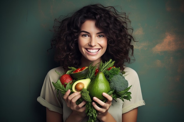 Nourishing Her Body and Soul A Happy Woman Embraces Healthy Eating Choices AR 32