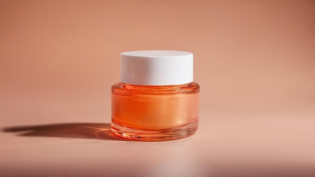 Photo nourishing lip mask with conditioning oils juicy shine plumping effect blurred peach background