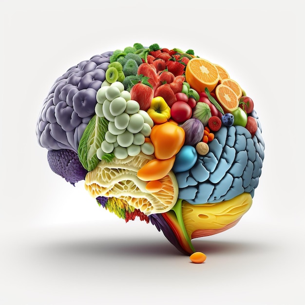 Nourishing Mind Healthy Vegetable Brain Metaphor Generative AI