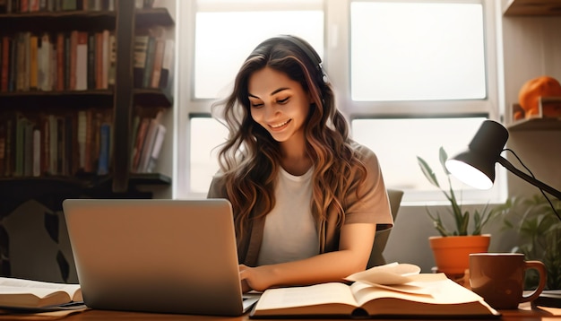 Novels writer woman working at home