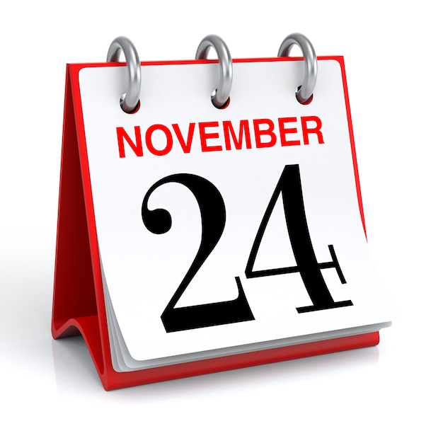 November Calendar 3D Rendering