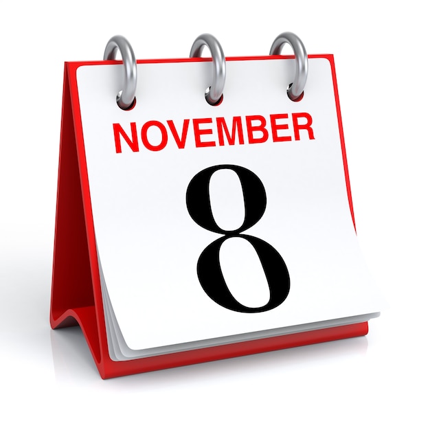 November Kalender 3D-rendering