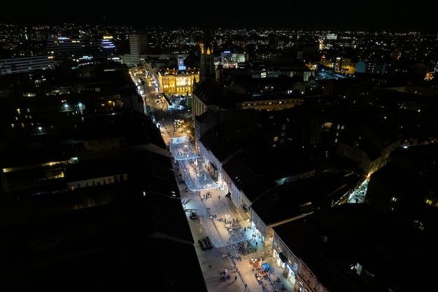 Novi Sad Serbia 25 December 2023 City Square for the New Year in the night