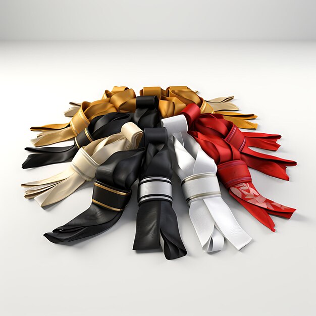 Premium AI Image Novice Expert Ninja Martial Arts Belts 3D Rendered
