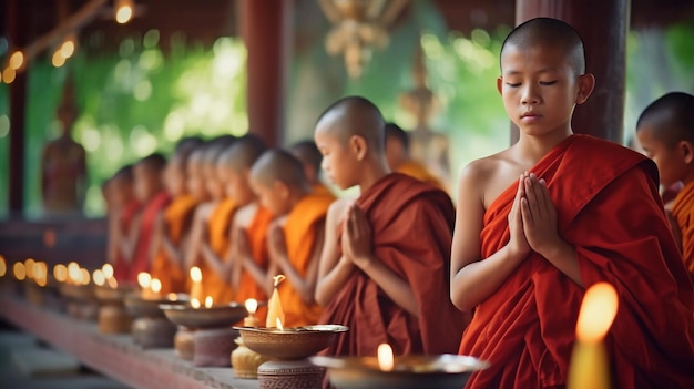 Новичок поручил своему младшему брату читать книги Генеративный ИИ о лепном Будде в античном храме.