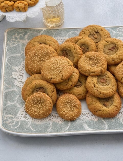 Foto biscotti nowruz baklavas tradizionali e pasticceria nazionale dell'azerbaigian con un bellissimo sfondo