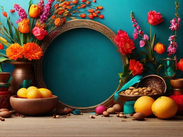 Photo nowruz festival colorful background design best quality hyper realistic wallpaper image banner template