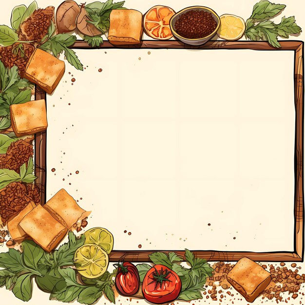 Photo nowruz iran scribbles frame festive designs for iran culture and cuisine seasons food and drink