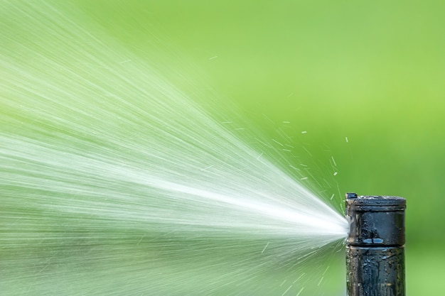 Nozzle automatic lawn watering macro close up