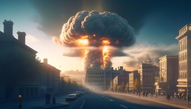 Nucleaire bom apocalyptische explosie