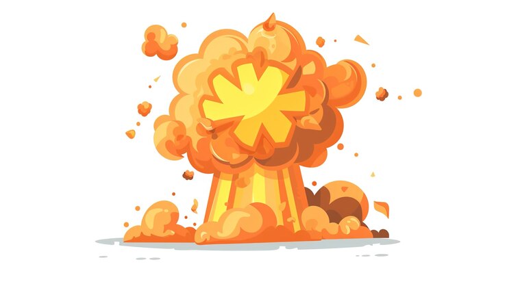 Foto nucleaire straling in cartoon stijl