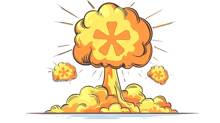 Foto nucleaire straling in cartoon stijl