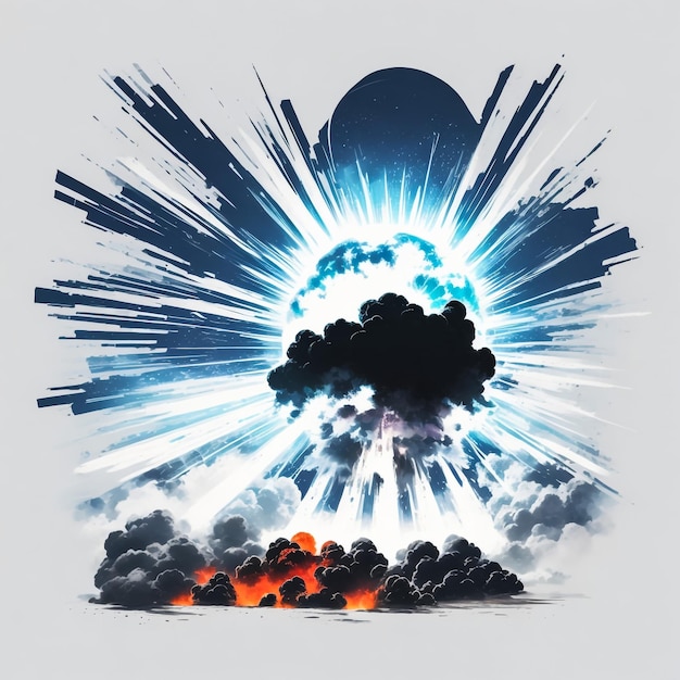 Photo nuclear blast mushroom cloud asteroid collision