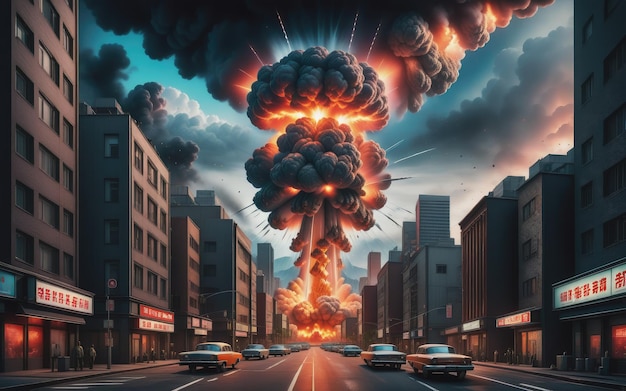 Nuclear bomb explosion background