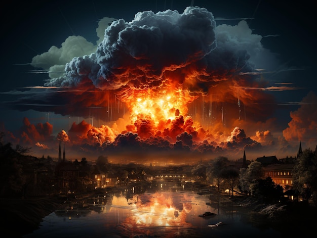 Nuclear Bomb Explosion Mushroom Cloud Generative AI