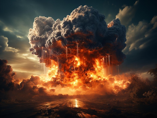 Nuclear Bomb Explosion Mushroom Cloud Generative AI