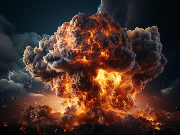 Nuclear Bomb Explosion Mushroom Cloud Generative AI