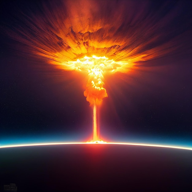 Photo nuclear bomb explosion mushroom cloud