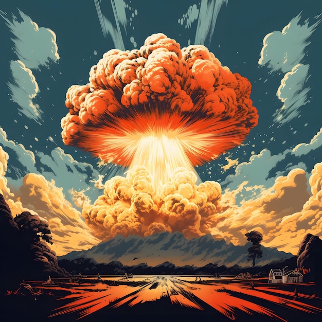 Nuclear bomb explosion nuclear mushroom