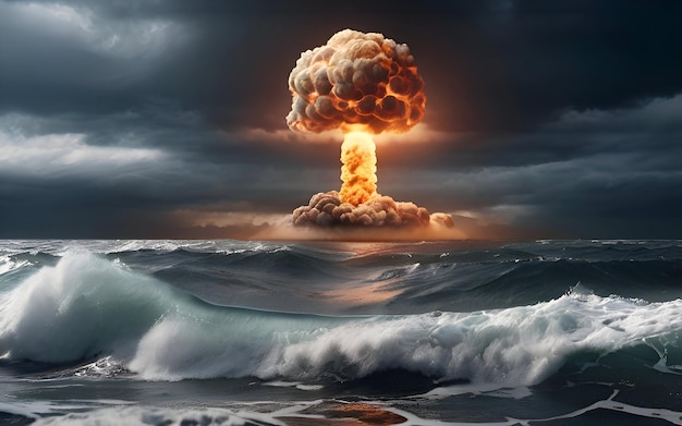 Photo nuclear bomb in the ocean