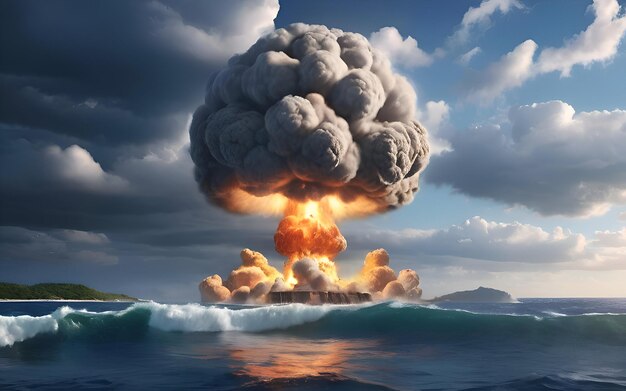 Foto bomba nucleare nell'oceano