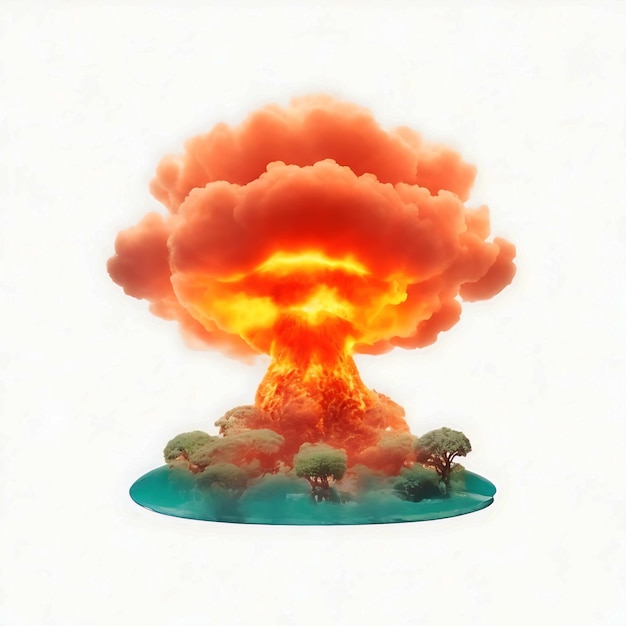 Photo nuclear explosion atomic action generative ai