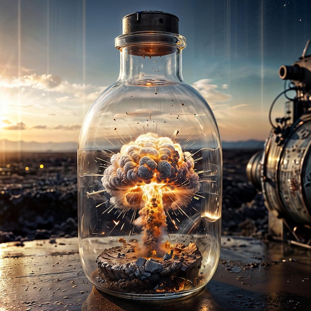 Nuclear explosion in a bottle danger of nuclear war Generative AI