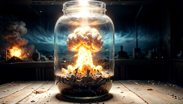 Nuclear explosion in a bottle danger of nuclear war Generative AI