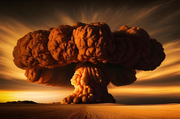 Foto esplosione nucleare nel deserto