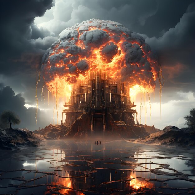 nuclear explosion illustration