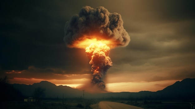 A nuclear explosion is shown in this image from the series the world's largest nuclear explosion.