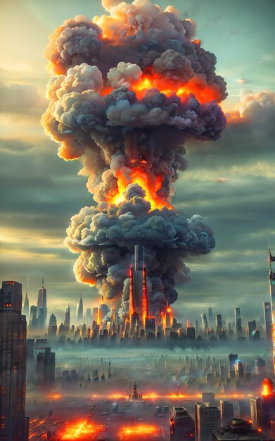 Nuclear explosion over the metropolis