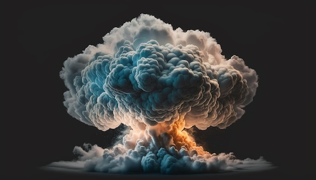 Nuclear Explosion and wave in sky Generative AI