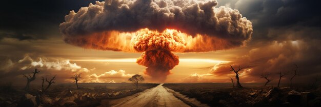 Фото Ядерные взрывы и пейзаж грибковых облаков